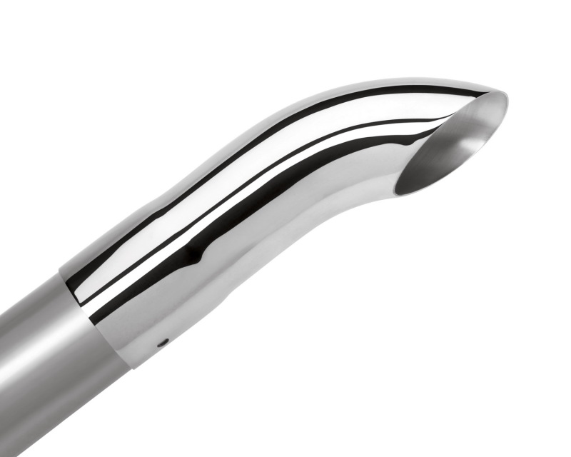 Borla Universal Polished Tip Single Round Rolled Angle-Cut w/Clamp