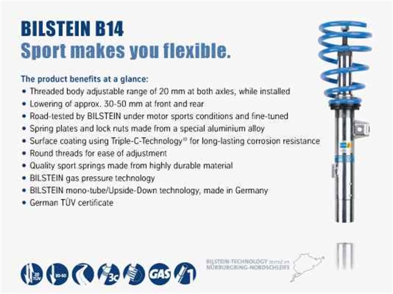 Bilstein B14 (PSS) Suspension Kit for 2015-2021 Mercedes-Benz C300