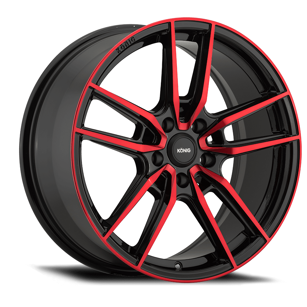 KONIG MYTH 18x8 5x108 ET43 GLOSS BLACK W/ RED TINTED CLEARCOAT