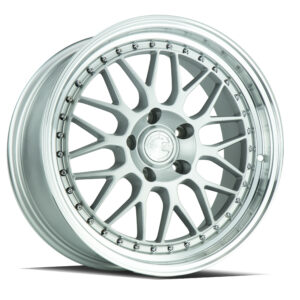 Aodhan AH02 18x8.5 +35.0 5x114.3 Silver w/ Machined Lip SKU: AH0218855114335SML