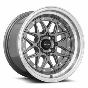 Vors VR7 15x8 +0 Gun Metal Machine Lip Chrome Rivet VR0715808H0GM