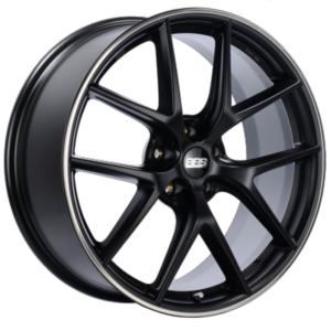 BBS CIR 19x8.5 +32 Satin Black/Red Lip
