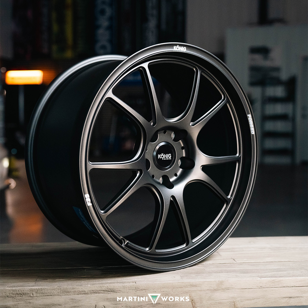 KONIG FORGED F3S 18x10 5x120.65 ET58 SATIN CHARCOAL *KNURLED BEAD