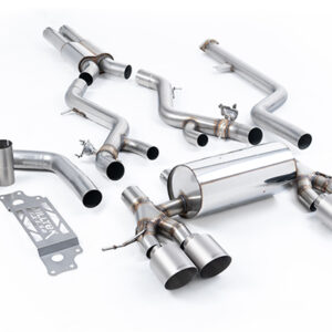 Milltek Cat Back Cat Back System - Resonated GT-115 Brushed Titanium Trims (Removes Secondary Cats) for BMW 2 Series M2 Coupe (G87 S58 NAS Non-OPF/GPF Models) (2023 and Later), Titanium Tips - SSXBM1313 SSXBM1313-1