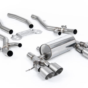 Milltek Secondary Catback Secondary Cat Back System Centre Resonator Bypass & GT-115 Brushed Titanium Trims for BMW 3 Series G80 M3 & M3 Competition S58 3.0 Turbo (North American / ROW Non-OPF/GPF Cars Only) (2021 and Later), Titanium Tips - SSXBM1319 SSXBM1319-1
