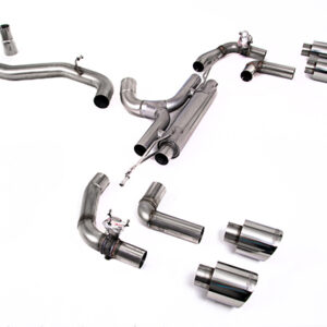 Milltek Cat Back 80mm / 3.15 inch System - Race (Loudest) Polished GT-115 Trims for Volkswagen Golf Mk8 R 2.0 TSI 320PS (Non-GPF / North American Models Only ) (2022 and Later), Polished Tips - SSXVW667 SSXVW667-1
