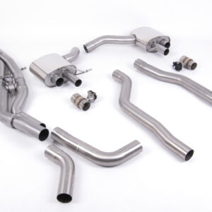 Milltek Cat Back Cat Back System Non Resonated (Twin 80mm) Polished Oval Trims (Loudest) - Requires OE system to be  - Designed for Customers who will be upgrading to Turbo Back in the Future for Audi RS6 C8 4.0 V8 bi-turbo in Performance Edition (Non OPF/GPF Models - USA/ROW Models) (2020 and Later), Polished Tips - SSXAU864 SSXAU864-1