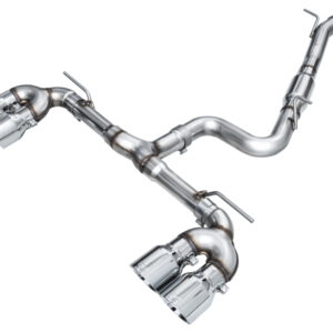 AWE MK8 Volkswagen Golf R 3in Track Edition Quad Exhaust - Chrome Silver Tips AWE-3020-42658
