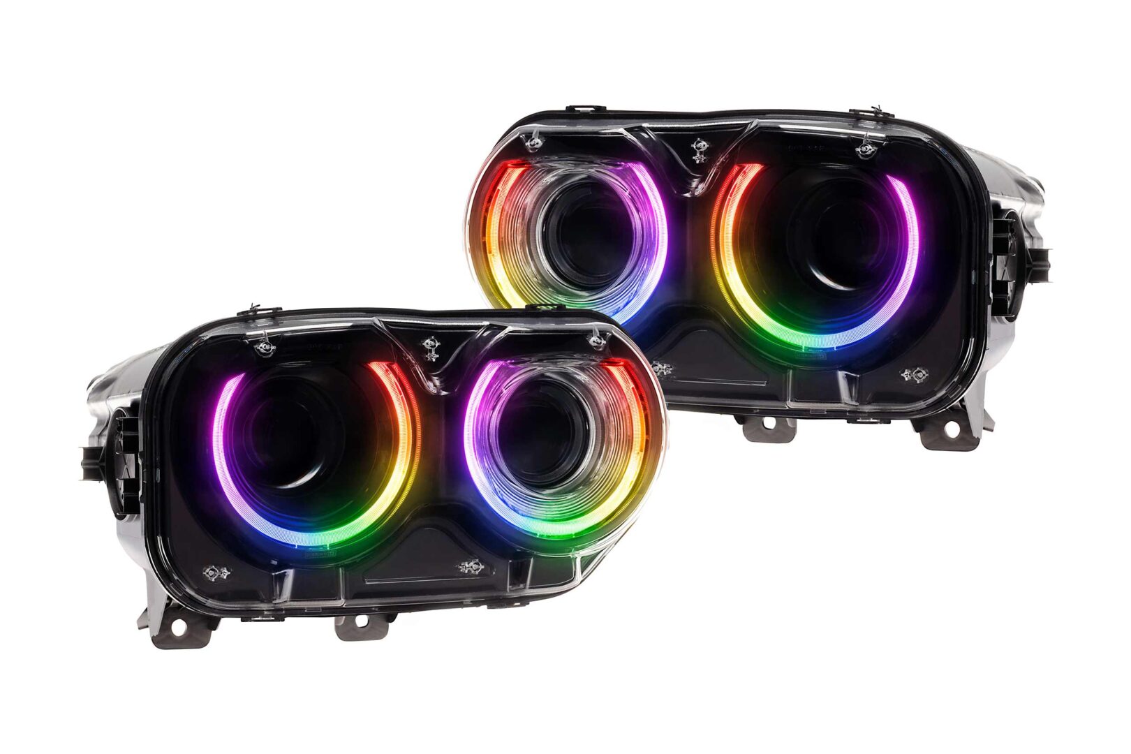 ライト・ランタン DOOGEE IR LED light Morimoto XRGB LED Headlights: Dodge Challenger (15-23 / RGB / Set